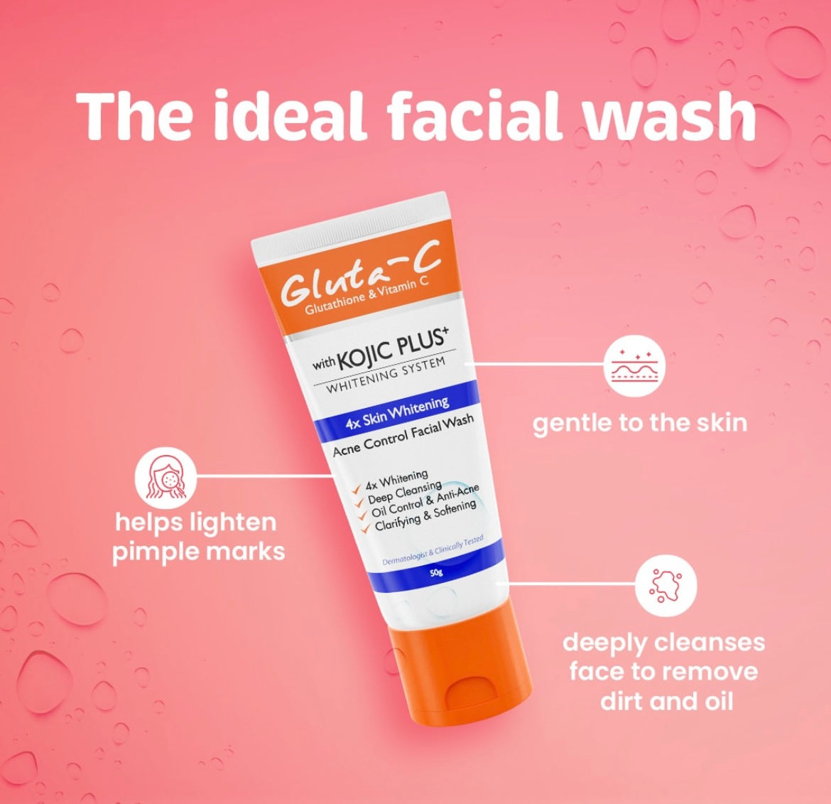 Gluta-C Kojic Plus Acne Control Facial Wash - 50g