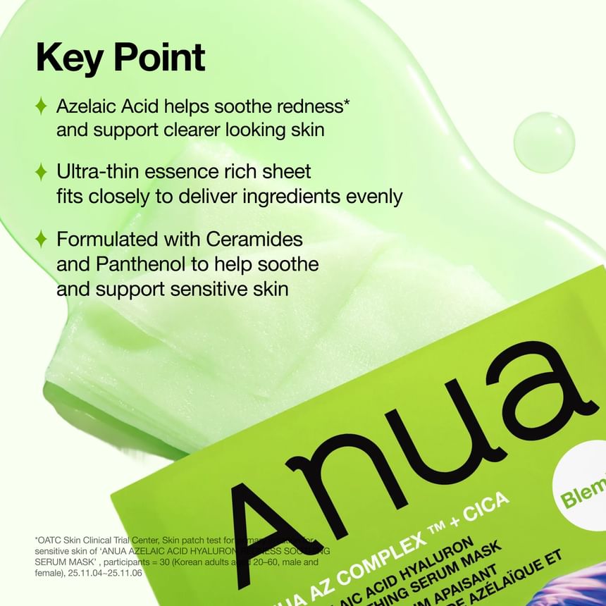 ANUA Azelaic Acid Hyaluron Redness Soothing Serum Mask