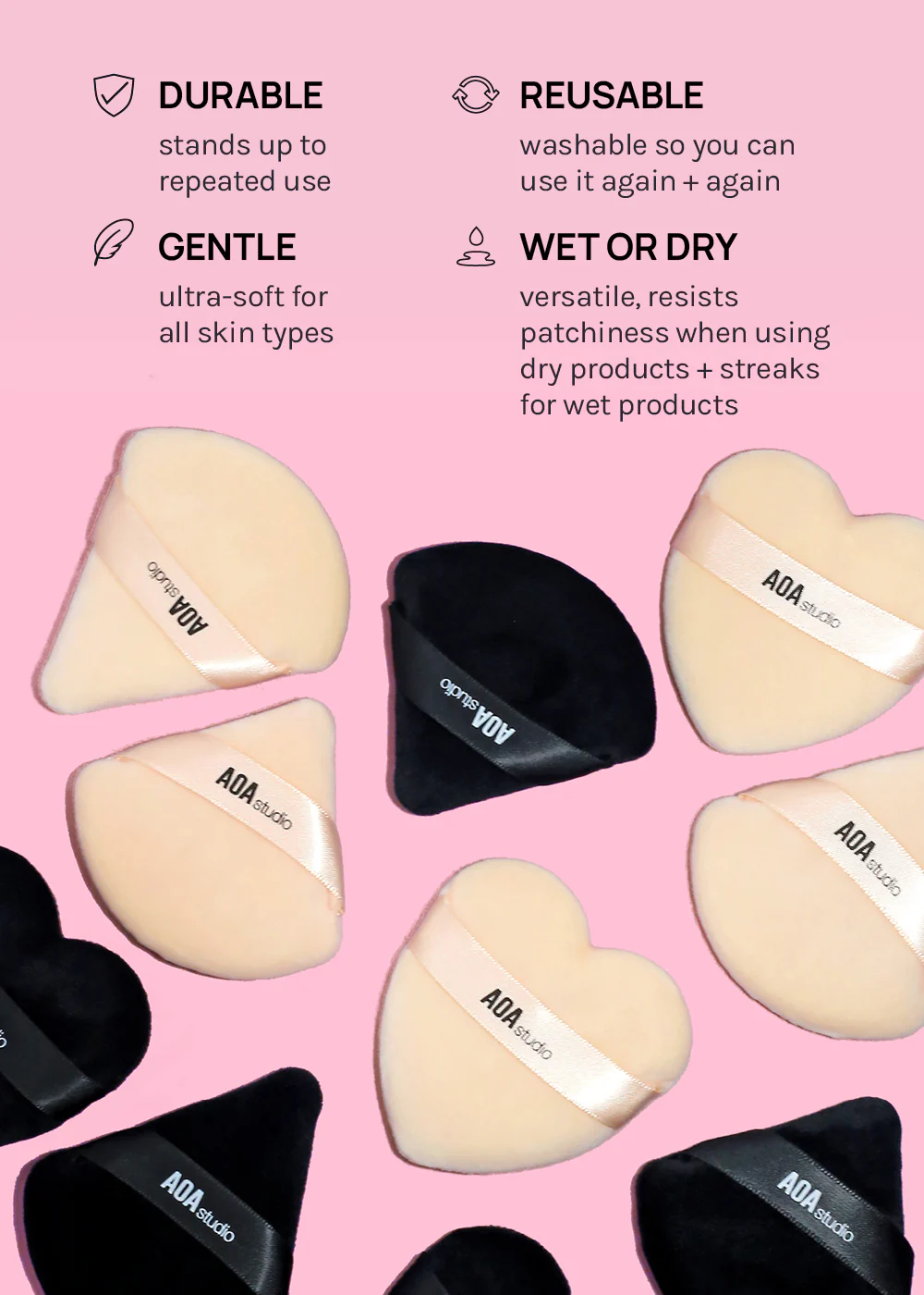 AOA Studio Velvet Powder Puffs