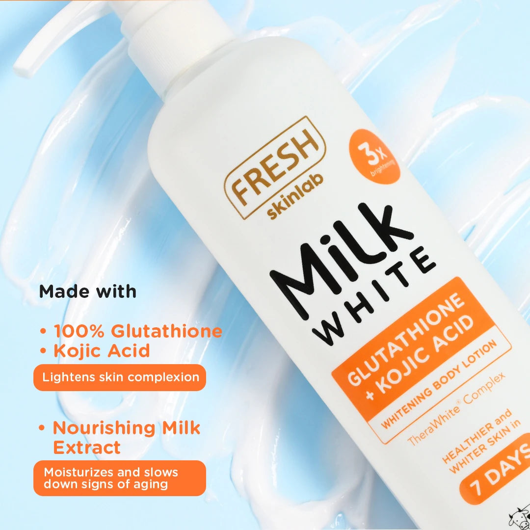 FRESH Skinlab Milk White Glutathione + Kojic Acid Whitening Body Lotion - 480ml