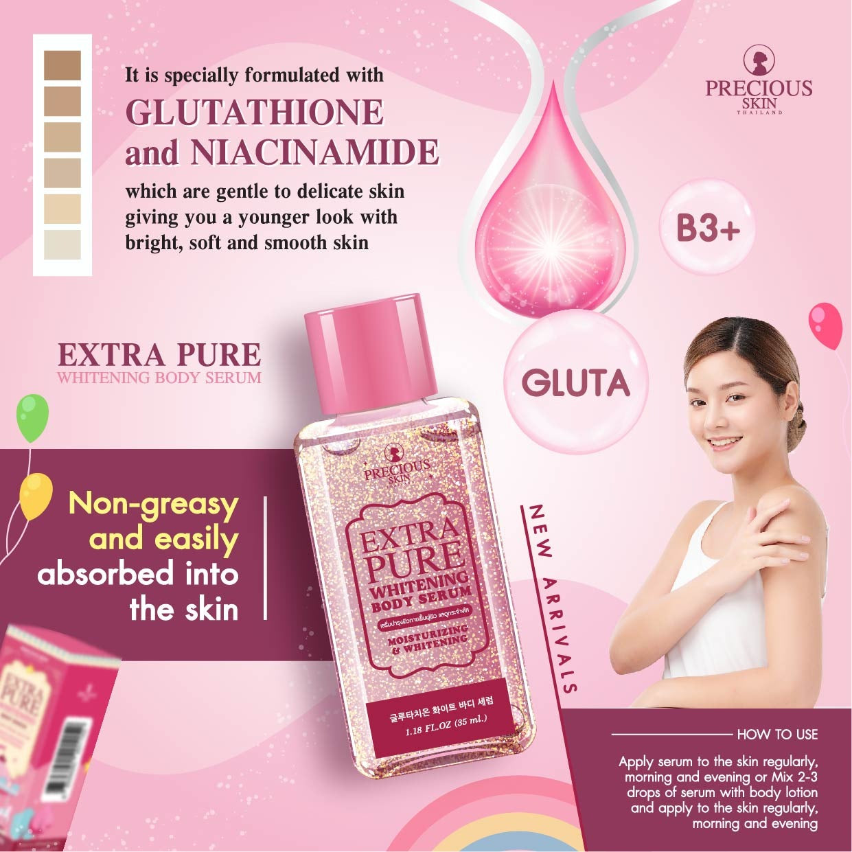 Extra Pure Whitening Body Serum - 35ml