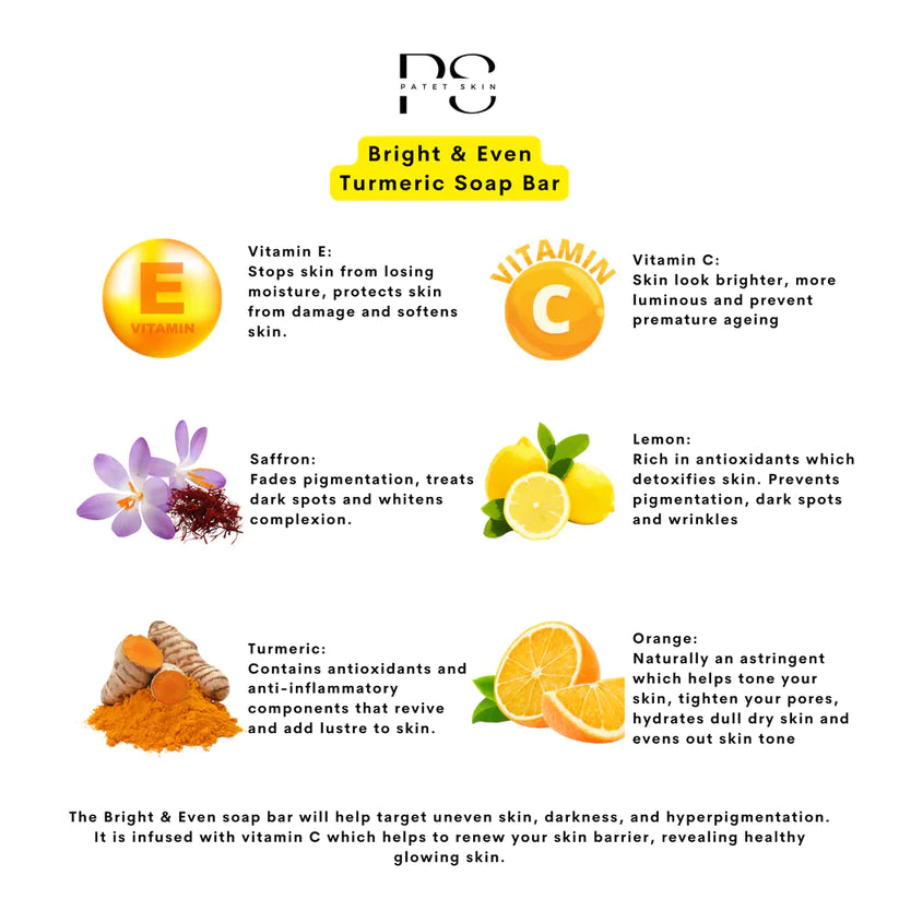 Bright & Even Turmeric Soap Bar - 115g