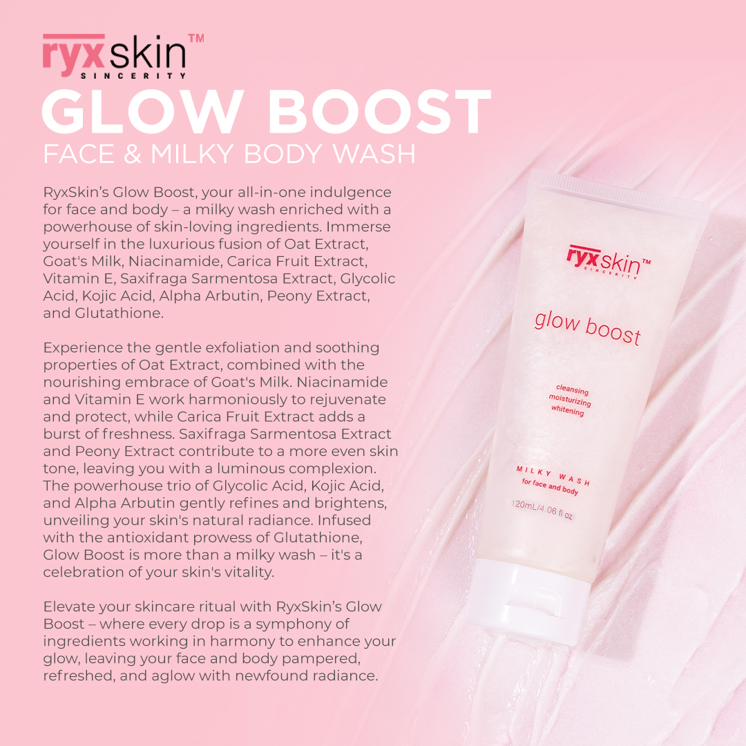 RYX Skin Glow Boost Face & Body Milky Wash - 120ml