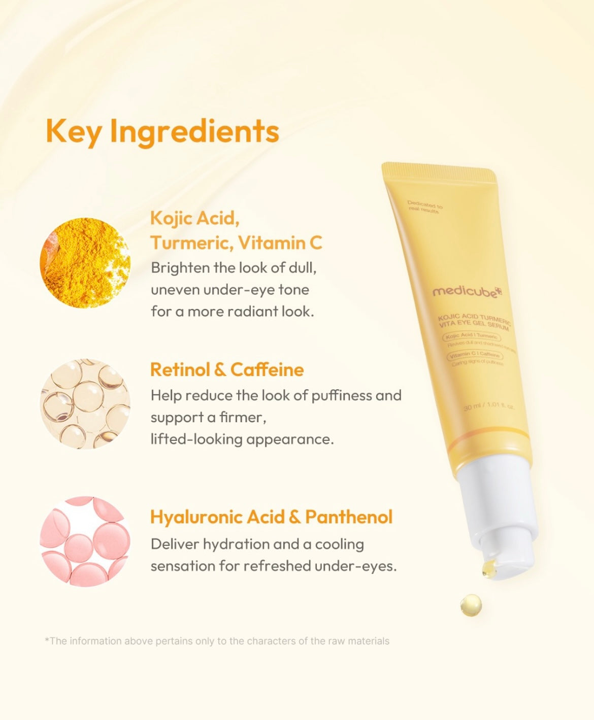 MEDICUBE Kojic Acid Turmeric Vita Eye Gel Serum - 30ml
