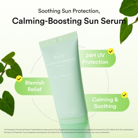 Abib Heartleaf Mild Sunscreen Relief Tube - 50ml