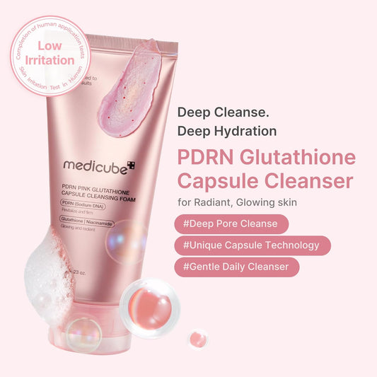 MEDICUBE PDRN Pink Glutathione Capsule Cleansing Foam - 120g