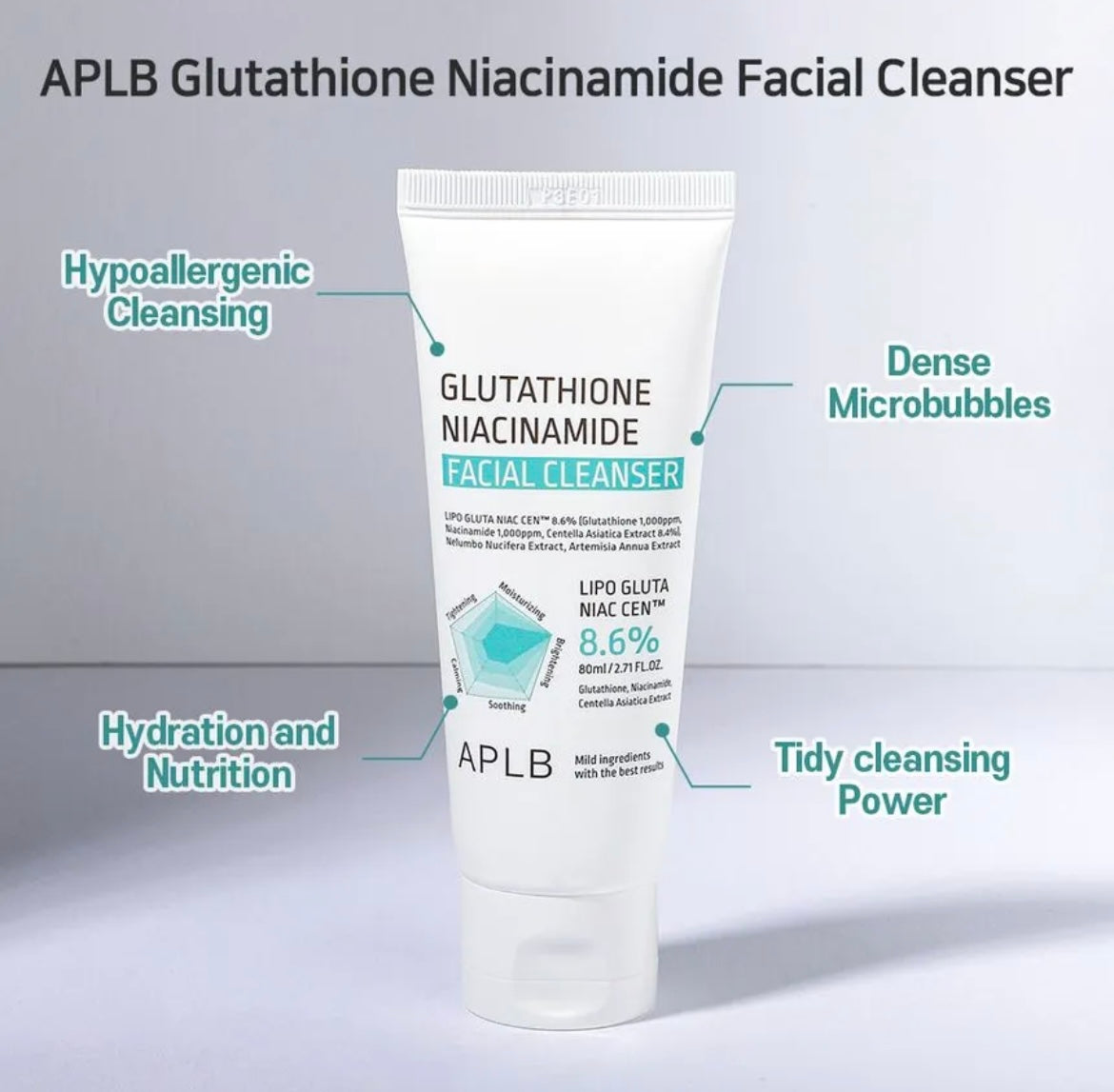 APLB Glutathione Niacinamide Facial Cleanser - 80ml