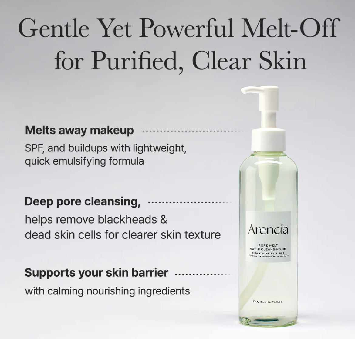 Arencia Pore Melt Mochi Cleansing Oil - 200ml