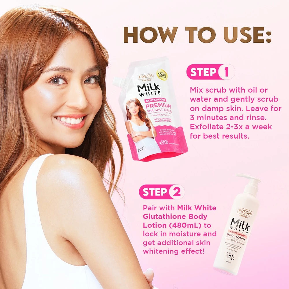 FRESH Skinlab Milk White Glutathione Premium Spa Salt Scrub- 350g ...