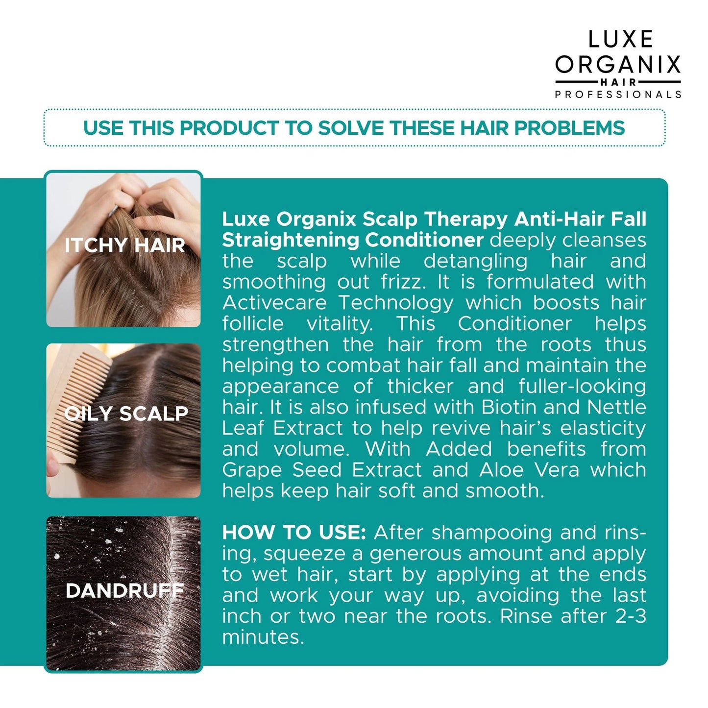 LUXE ORGANIX Scalp Therapy Anti-Hairfall Gentle Clarifying Detox Shampoo - 270ml