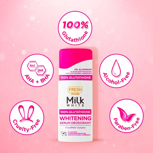 FRESH Skinlab Milk White 100% Glutathione Whitening Serum Deodorant - 50ml