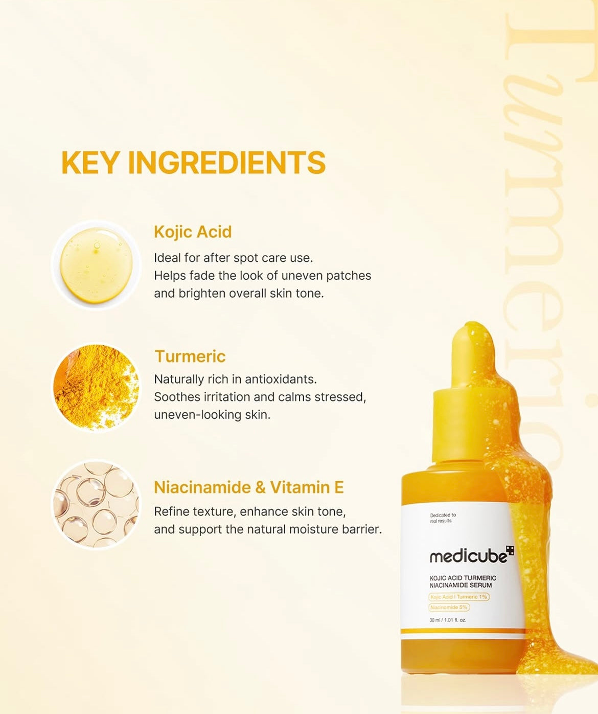 MEDICUBE Kojic Acid Turmeric Niacinamide Serum - 30ml