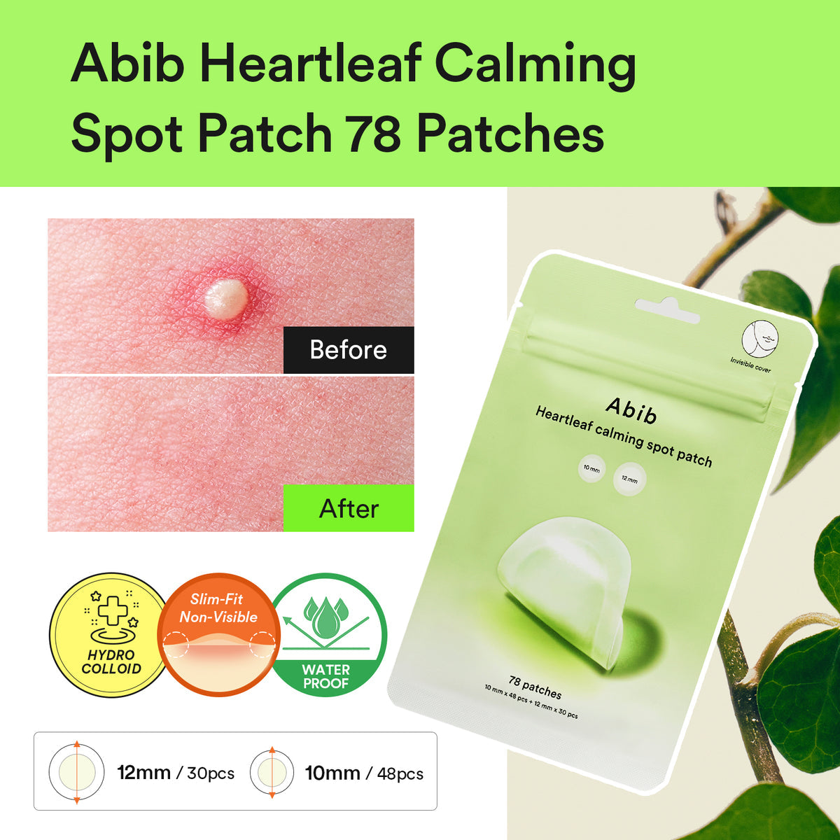 Abib Heartleaf Calming Spot Patch - 78pcs