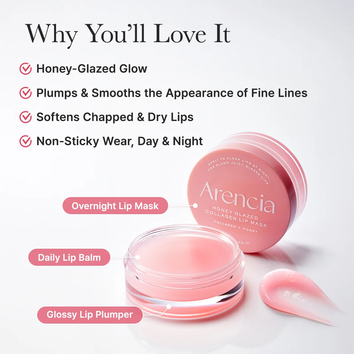 Arencia Honey Glazed Collagen Lip Mask - 15g
