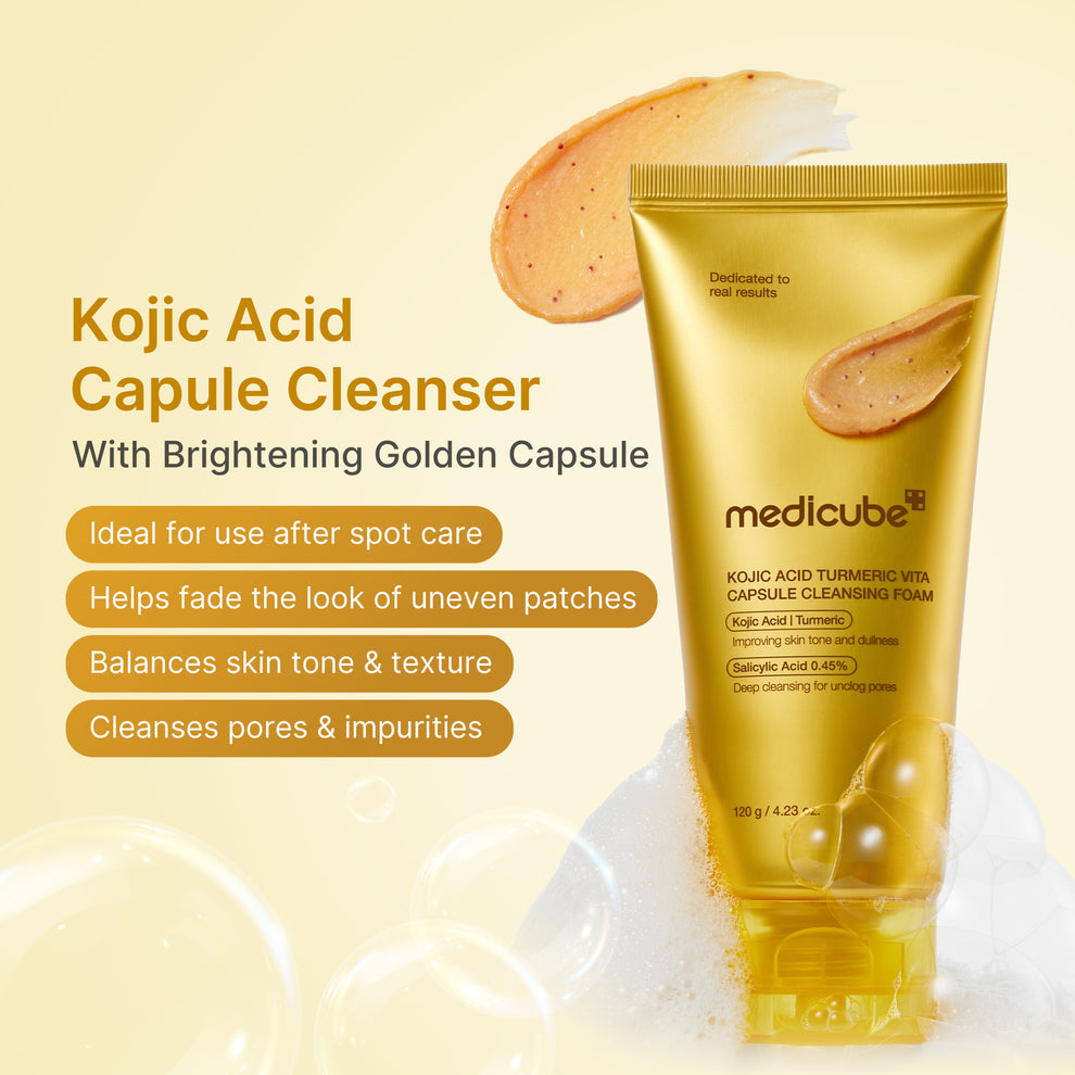 MEDICUBE Kojic Acid Turmeric Vita Capsule Foam Cleanser - 120g