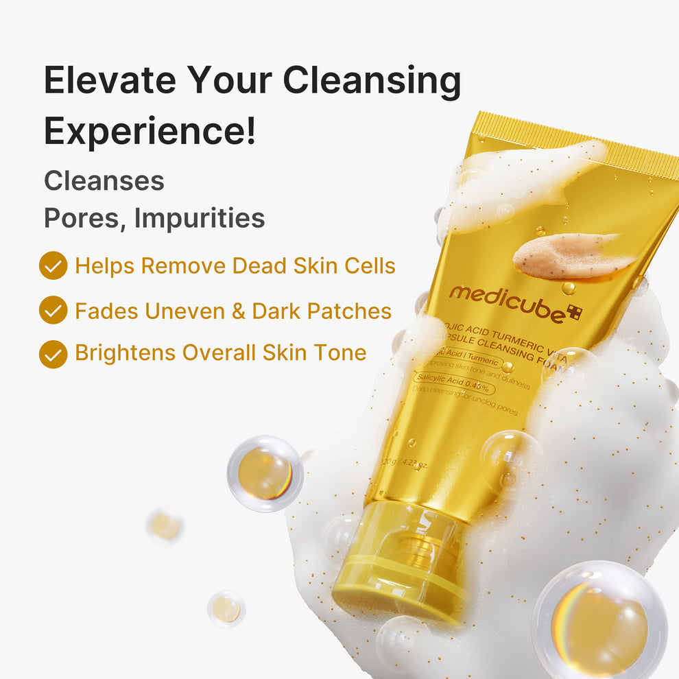 MEDICUBE Kojic Acid Turmeric Vita Capsule Foam Cleanser - 120g