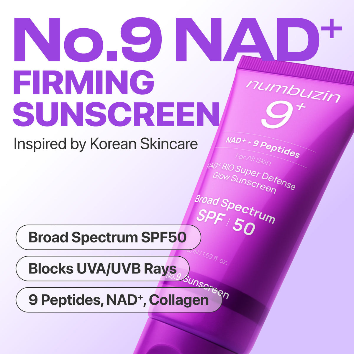 Numbuzin No.9 NAD+ Peptides Dewy Sun Essence - 50ml