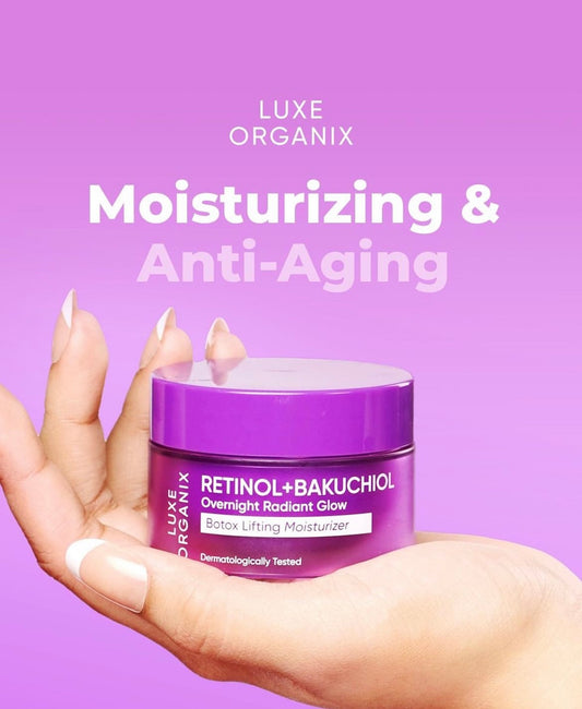 LUXE ORGANIX Retinol + Bakuchiol Overnight Radiant Glow Botox Lifting Moisturizer - 50g