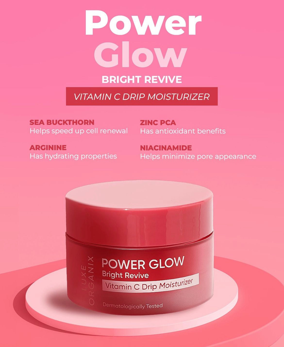 LUXE ORGANIX Power Glow Bright Revive Vitamin C Drip Moisturizer - 50g