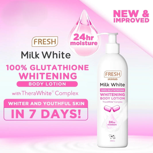 FRESH Skinlab Milk White 100% Glutathione Whitening Body Lotion - 480ml